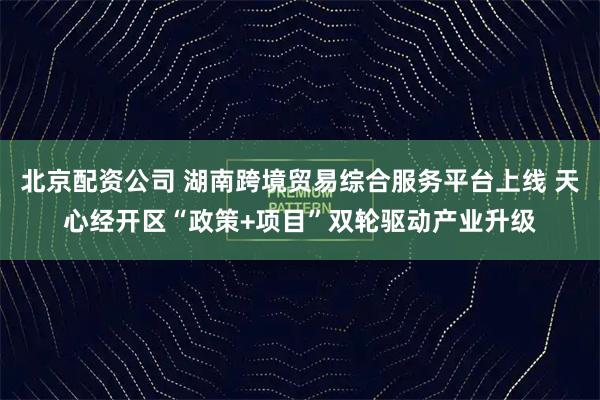 北京配资公司 湖南跨境贸易综合服务平台上线 天心经开区“政策+项目”双轮驱动产业升级