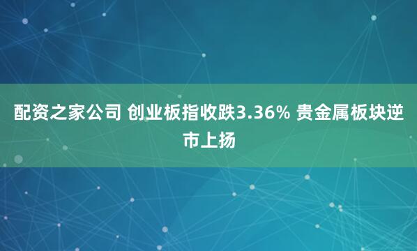 配资之家公司 创业板指收跌3.36% 贵金属板块逆市上扬