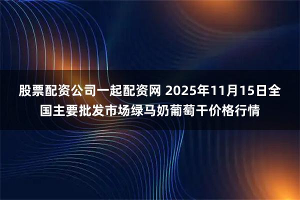 股票配资公司一起配资网 2025年11月15日全国主要批发市场绿马奶葡萄干价格行情